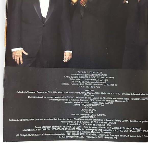 L’Officiel YSL Special Issue 1000 Modèles March 2002 Magazine - Picture 5 of 16